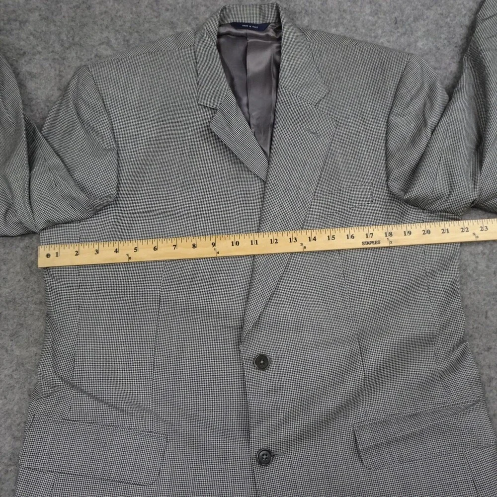 Brooks Brother Sports Jacket Mens 42R Black Wool Coat Blazer Houndstooth